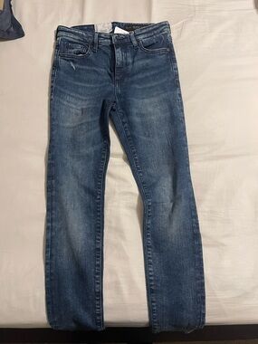 Armani Exchange Straight Leg Jeans in Medium Blue Wash